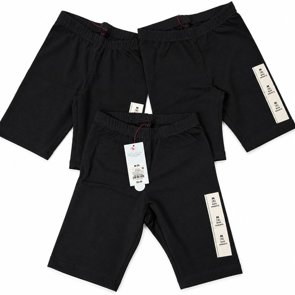 Cat And Jack Girls' Bike Shorts M(8) Black NWT LOT OF 3